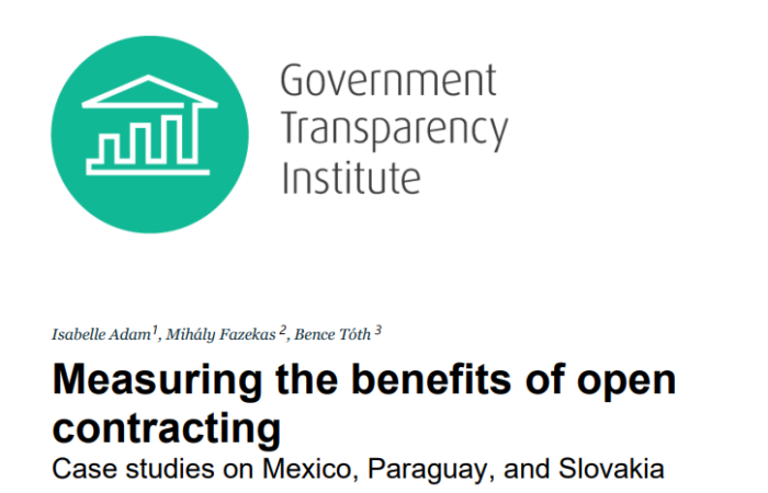 Measuring the benefits of open contracting: Case studies on Mexico, Paraguay, and Slovakia
