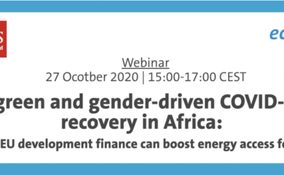 A green and gender-driven COVID-19 recovery in Africa: How EU development finance can boost energy access for all