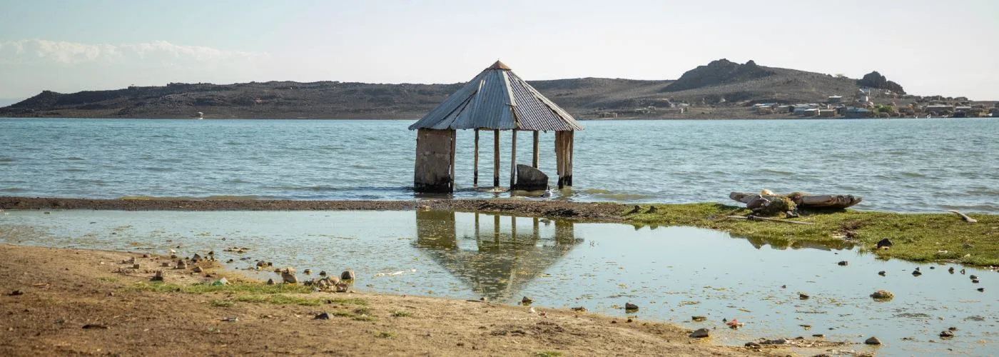 Effects of rising waters in Lake Turkana, Kenya
