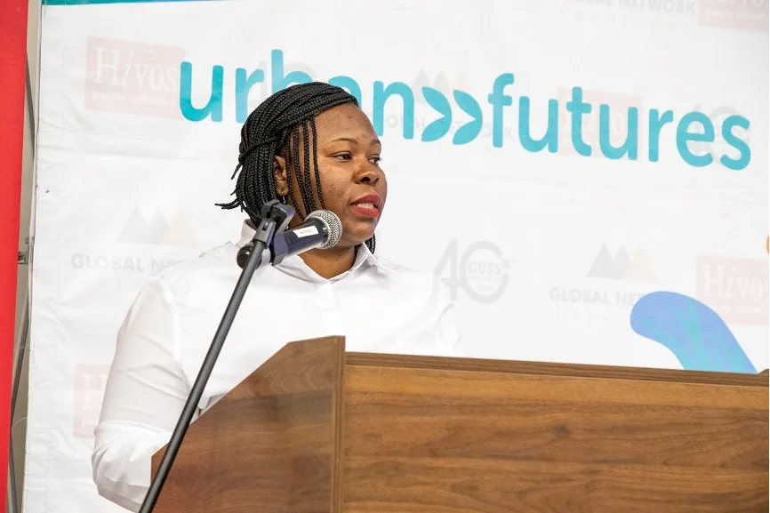 Nana Zulu giving her remarks during the launch of Urban Futures